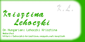 krisztina lehoczki business card